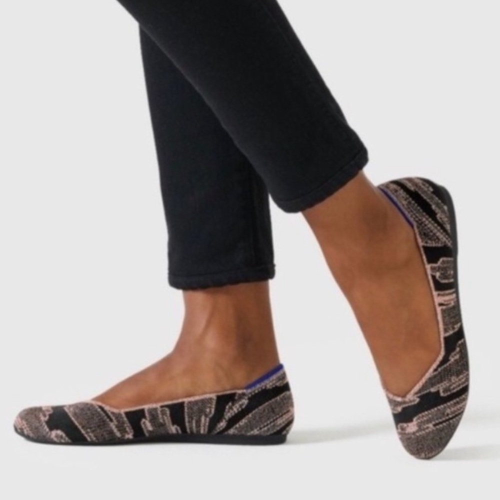 Rothy's Rose Golden Shimmer Flats Round Size 7